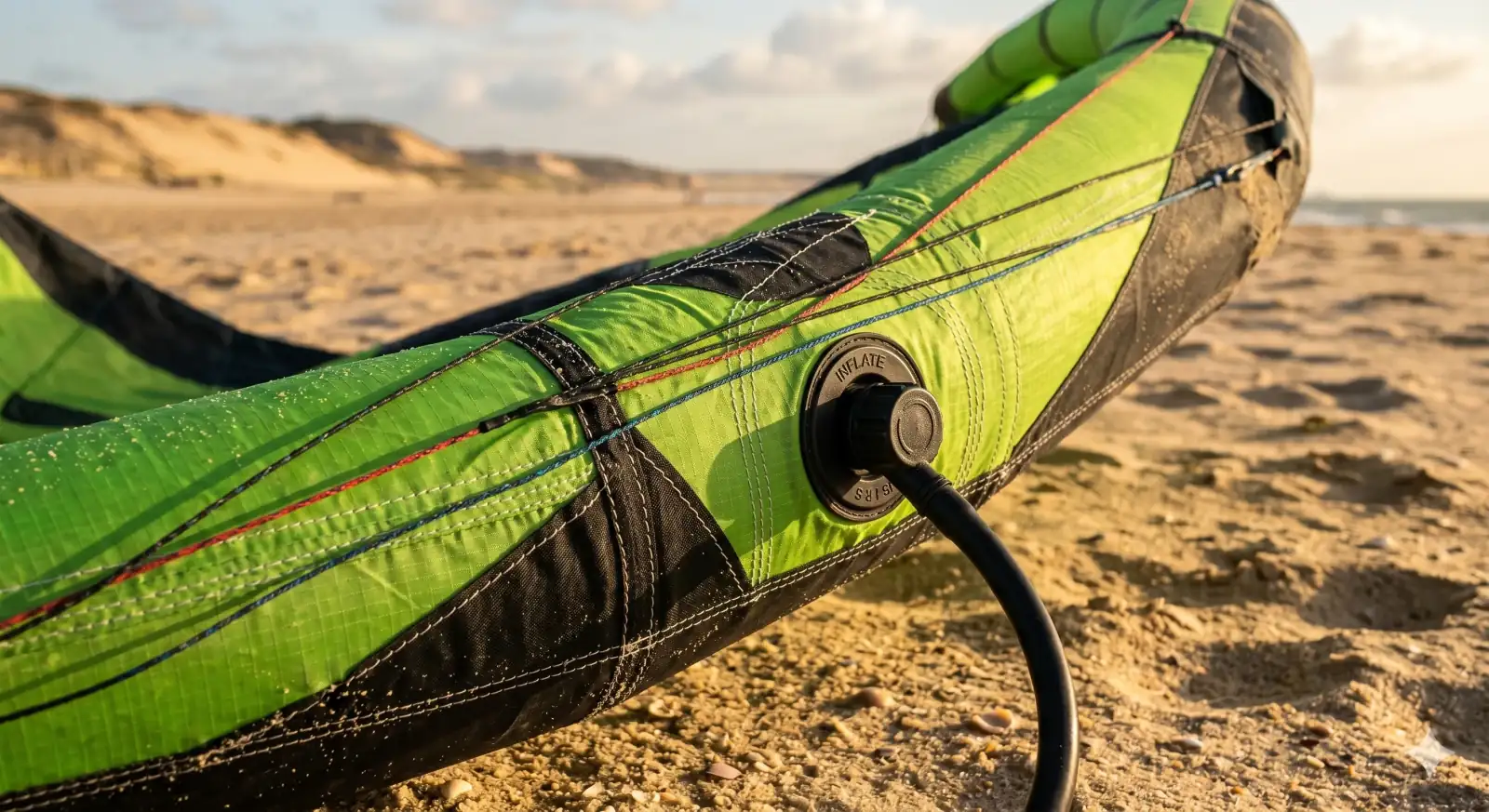 Detalhe de kite na areia